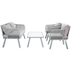 Set da salotto a 4 pezzi in corda Torsla - Interno/Esterno - PAT7520 - Safavieh