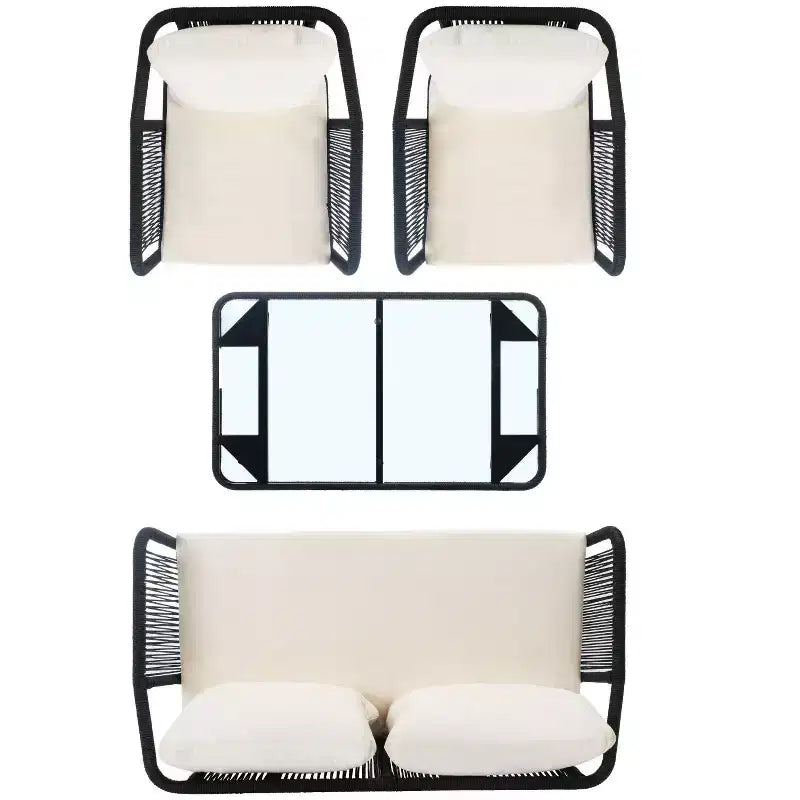 Set da salotto a 4 pezzi in corda Torsla - Interno/Esterno - PAT7520 - Safavieh
