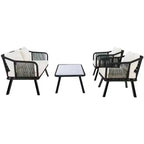 Set da salotto a 4 pezzi in corda Torsla - Interno/Esterno - PAT7520 - Safavieh