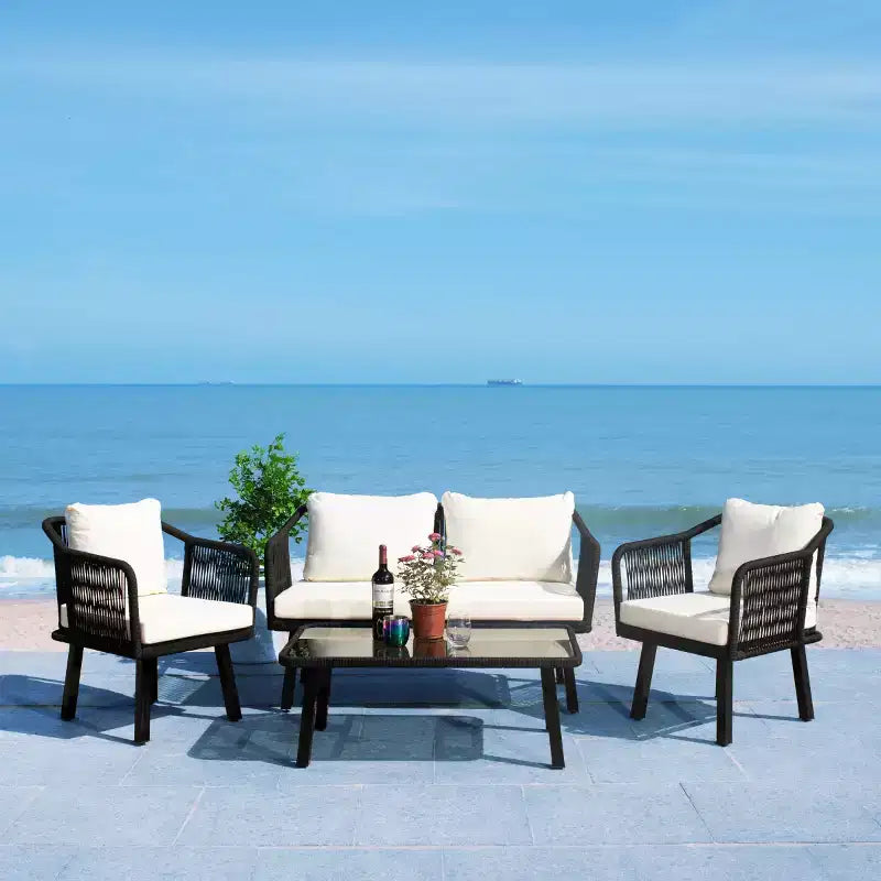 Set da salotto a 4 pezzi in corda Torsla - Interno/Esterno - PAT7520 - Safavieh