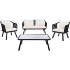 Torsla 4 Piece Rope Living Set - Indoor/Outdoor - PAT7520 - Safavieh