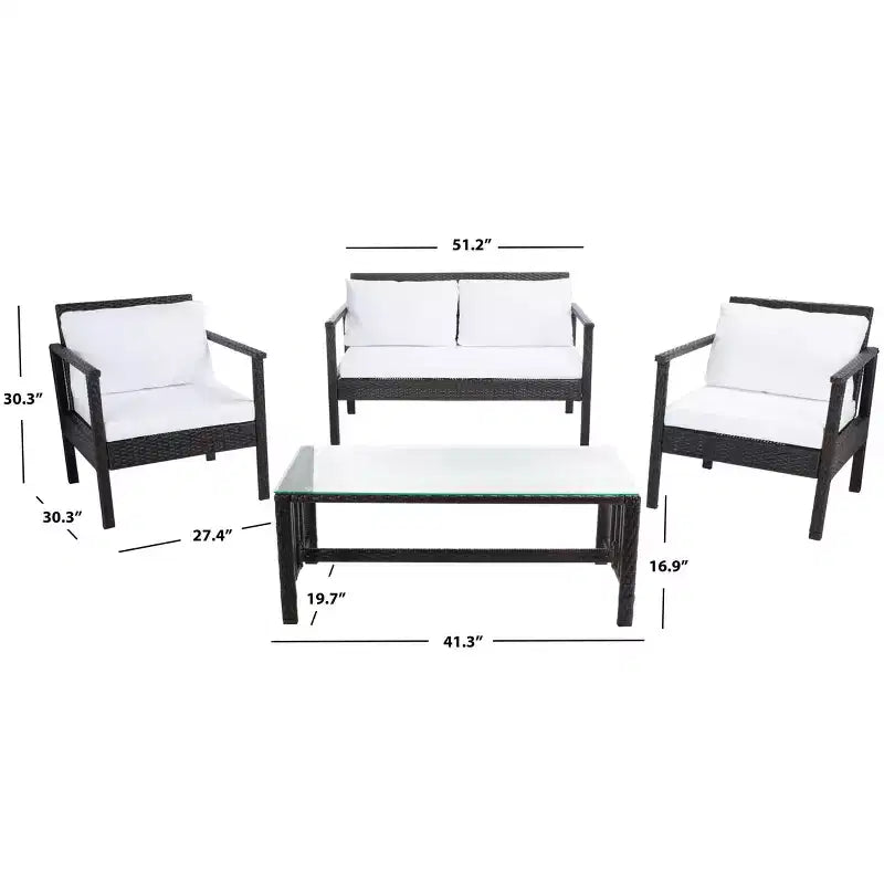 Set soggiorno Garnen 4 pezzi - Interni/Esterni - PAT7714 - Safavieh