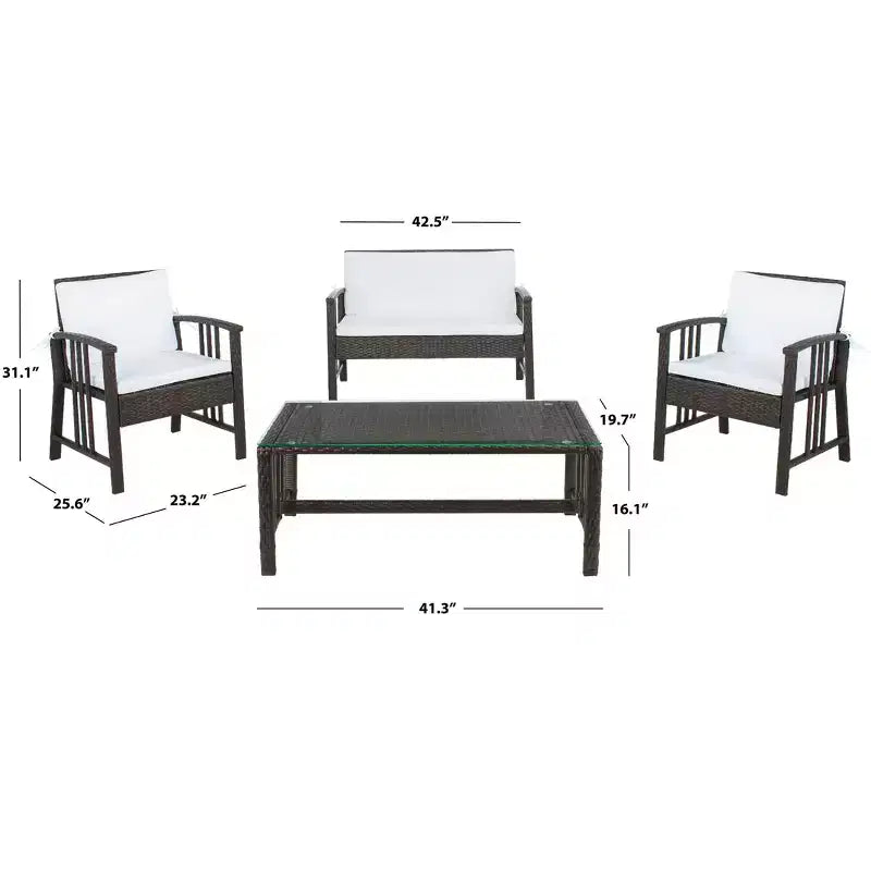 Set da soggiorno a 4 pezzi Reslor - Interno/Esterno - PAT7713 - Safavieh