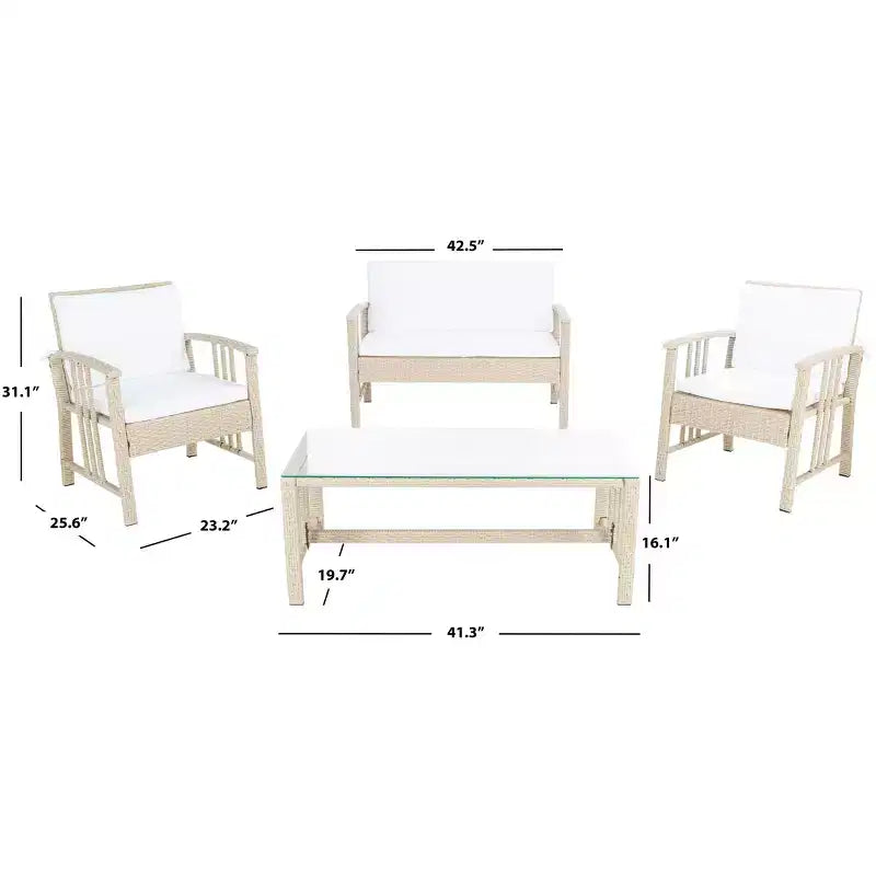 Set da soggiorno a 4 pezzi Reslor - Interno/Esterno - PAT7713 - Safavieh