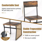 Set da pranzo 5 pezzi Costway, tavolo da cucina rettangolare in stile industriale con 4 sedie, grigio/marrone