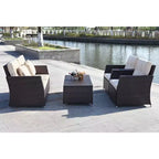 Set da salotto Parry 4 pezzi - Interno/Esterno - PAT2514 - Marrone/Beige - Safavieh