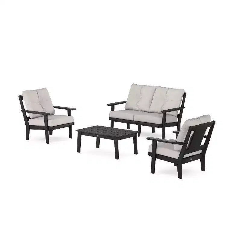 Set da conversazione per esterni a 4 pezzi Polywood Prairie Deep Seating con divanetto a due posti