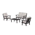 Set da conversazione per esterni a 4 pezzi Polywood Prairie Deep Seating con divanetto a due posti