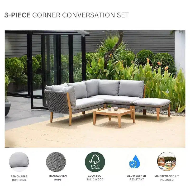 Set da conversazione per esterni Amazonia Malibu da 4 pezzi