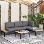 Set conversazione da esterno Amazonia 3 pezzi Vista in teak/alluminio pressofuso