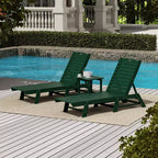 Set di 3 pezzi WestinTrends con sedie a sdraio da esterno in polietilene e tavolino