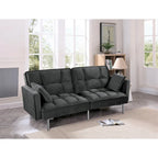 Divano-letto futon in velluto da 75,6" con gambe in metallo