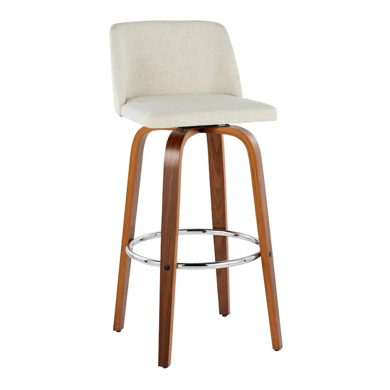 Sgabello da bar Vallberga fisso da 30" con base in legno di noce (set da 2)