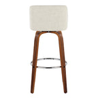 Sgabello da bar Vallberga fisso da 30" con base in legno di noce (set da 2)