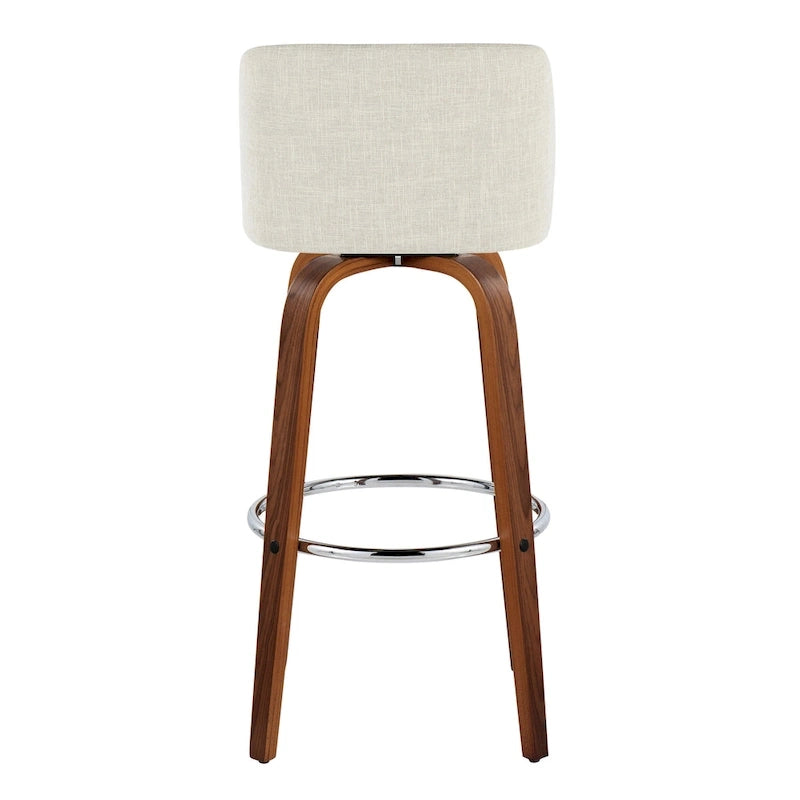 Sgabello da bar Vallberga fisso da 30" con base in legno di noce (set da 2)