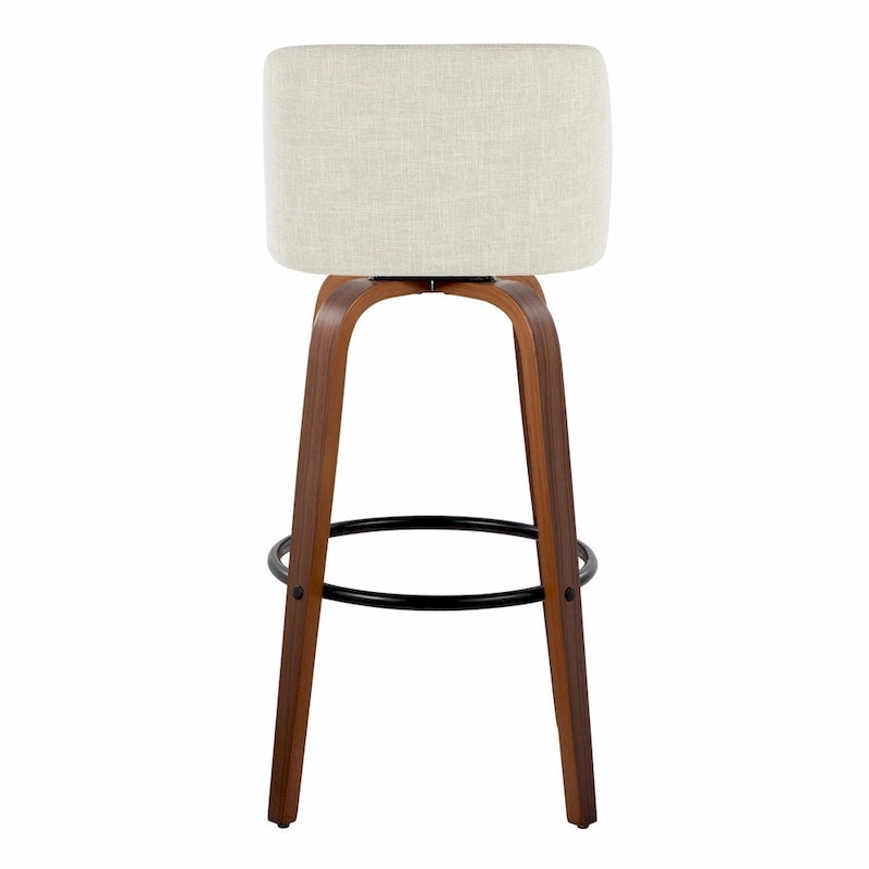 Sgabello da bar Vallberga fisso da 30" con base in legno di noce (set da 2)