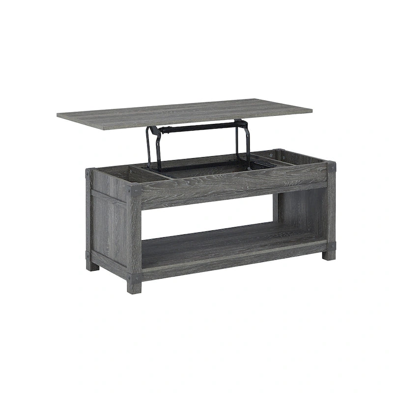 Tavolino rettangolare con piano sollevabile - 44L x 20P x 19A