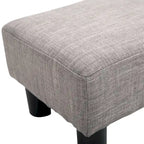 Pouf poggiapiedi rettangolare in lino con gambe in legno