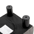Pouf poggiapiedi rettangolare in lino con gambe in legno