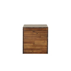 Cubo/Baule contenitore in legno di acacia marrone scuro da 17,75"