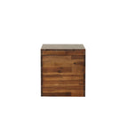 Cubo/Baule contenitore in legno di acacia marrone scuro da 17,75"