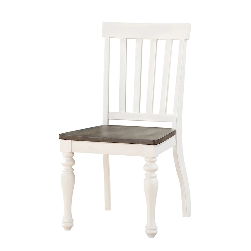 Sedia "Side Chair" Bicolore Stile Rustico, Set da 2
