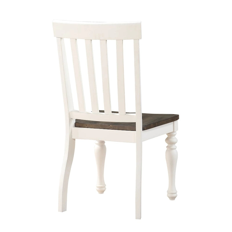 Sedia "Side Chair" Bicolore Stile Rustico, Set da 2
