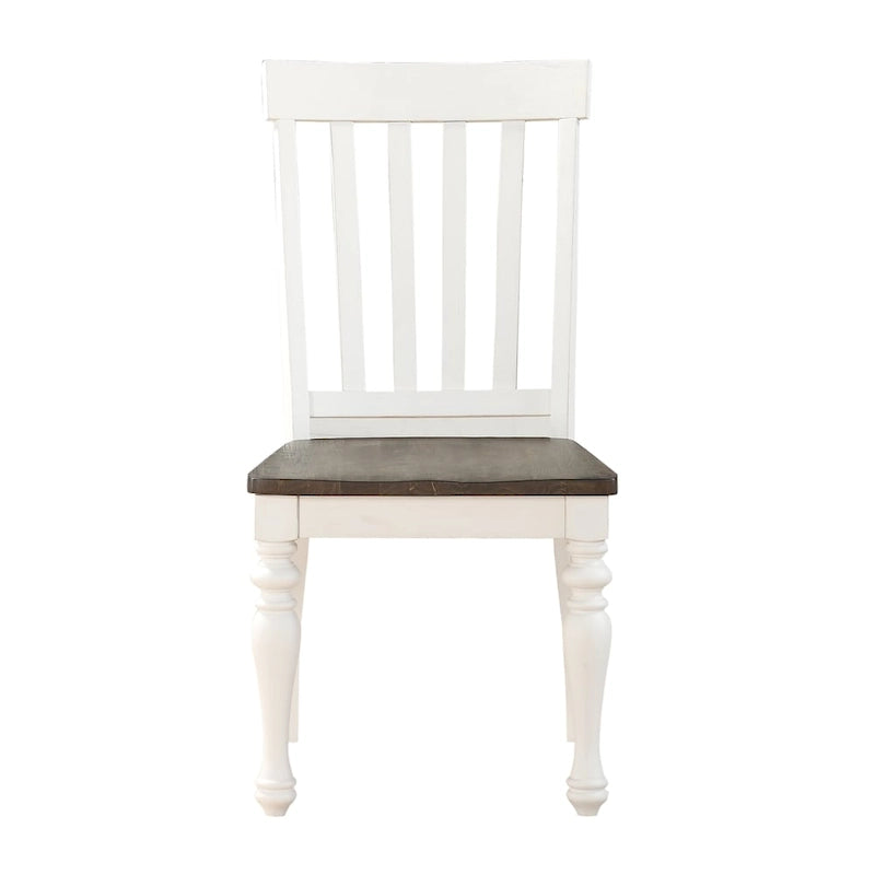Sedia "Side Chair" Bicolore Stile Rustico, Set da 2