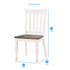 Sedia "Side Chair" Bicolore Stile Rustico, Set da 2