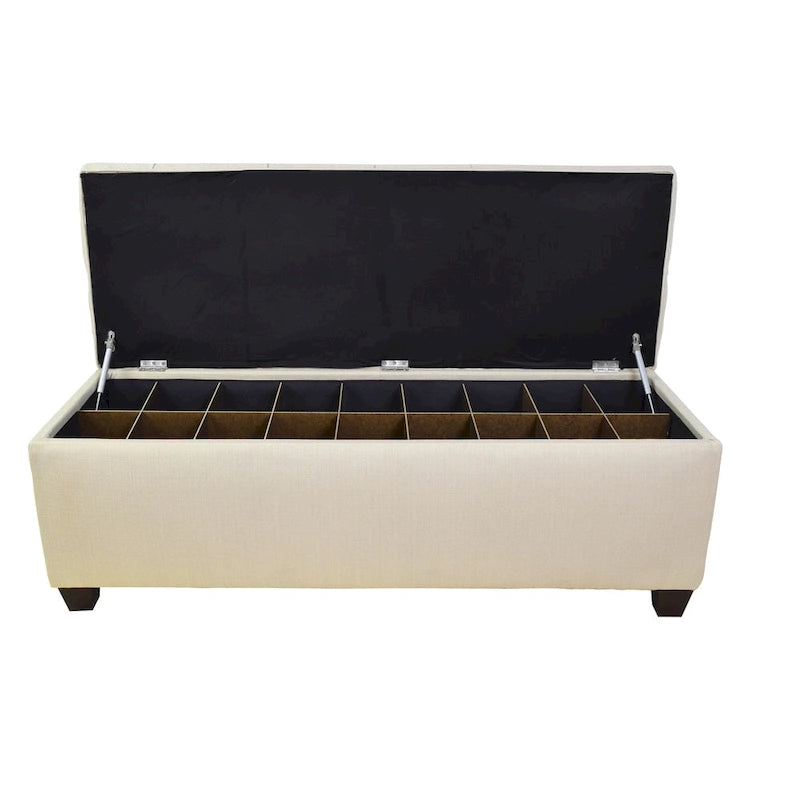 Panca Contenitore Scarpe Trapuntata Beige