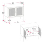 Mobile credenza in rattan a 2 ante