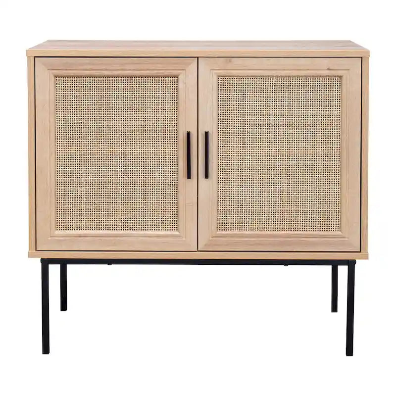 Mobile credenza in rattan a 2 ante