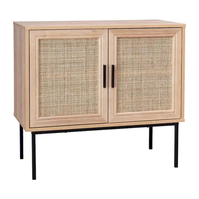 Mobile credenza in rattan a 2 ante