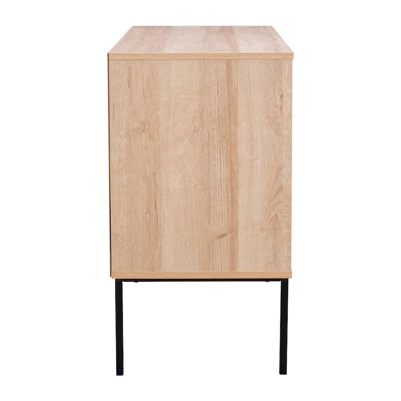 Mobile credenza in rattan a 2 ante
