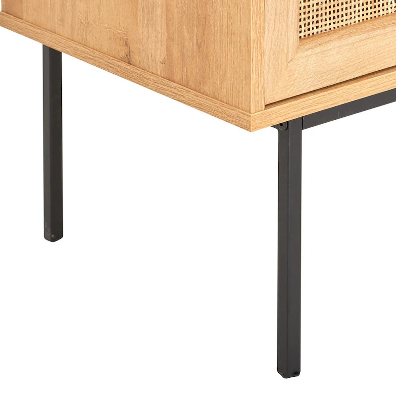 Mobile credenza in rattan a 2 ante