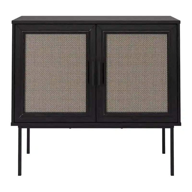 Mobile credenza in rattan a 2 ante