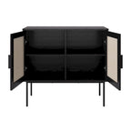 Mobile credenza in rattan a 2 ante