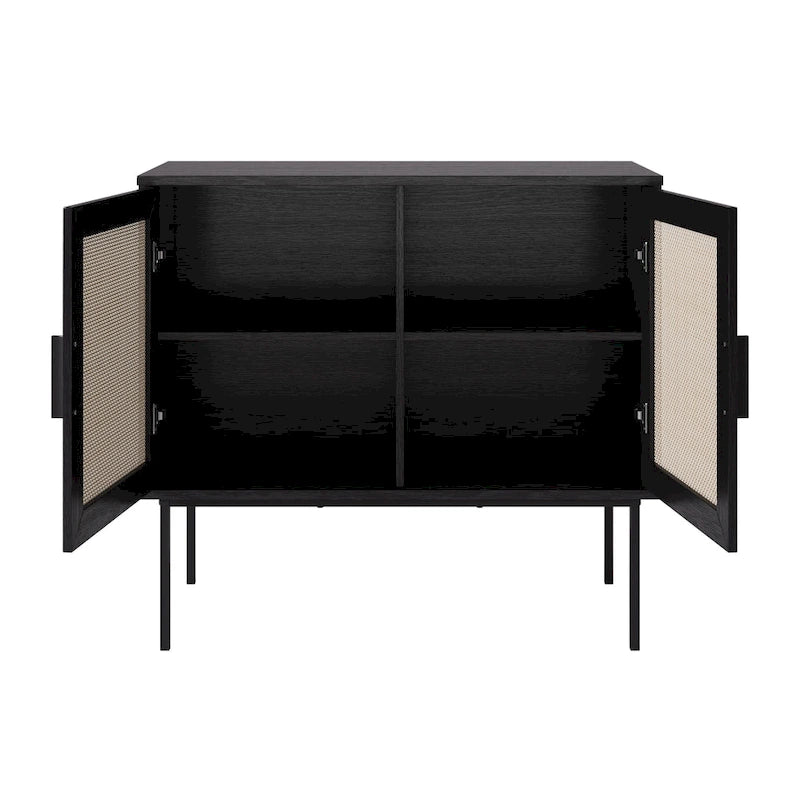 Mobile credenza in rattan a 2 ante