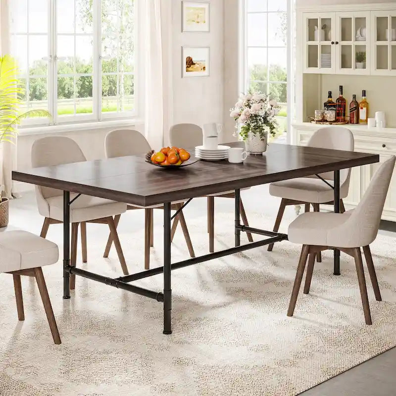 Tavolo da pranzo rettangolare da 180 cm con struttura in metallo
