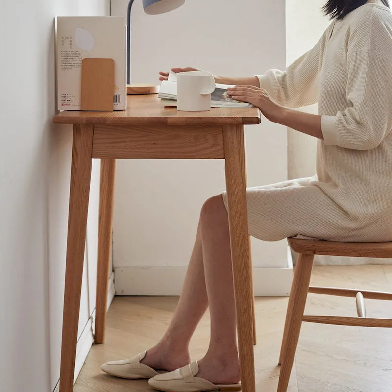 Scrivania per computer in legno massello con cassetto
