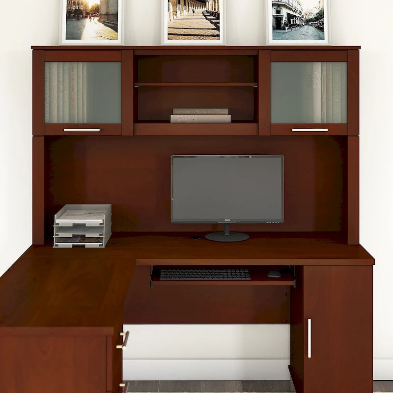 Pensile portaoggetti da scrivania per scrivania a L – 59,09L x 12,50W x 35,69H
