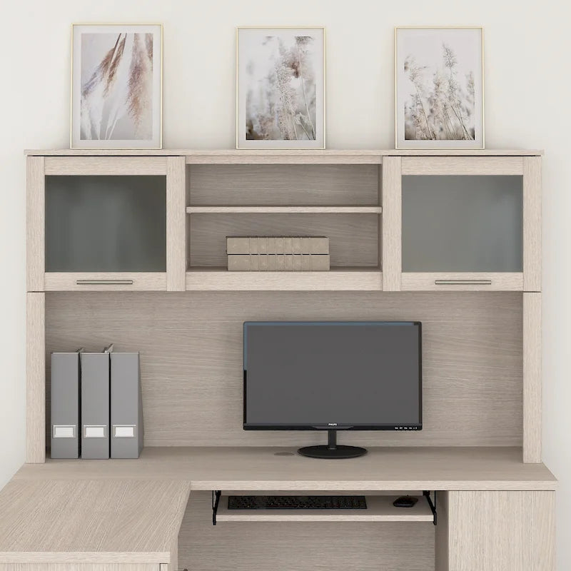Pensile portaoggetti da scrivania per scrivania a L – 59,09L x 12,50W x 35,69H
