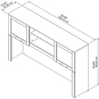 Pensile portaoggetti da scrivania per scrivania a L – 59,09L x 12,50W x 35,69H
