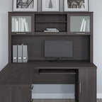 Pensile portaoggetti da scrivania per scrivania a L – 59,09L x 12,50W x 35,69H