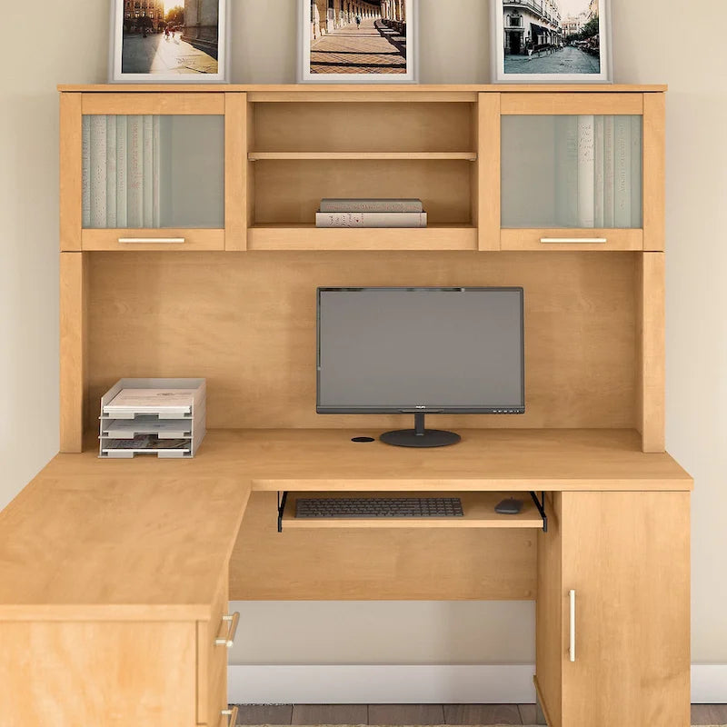 Pensile portaoggetti da scrivania per scrivania a L – 59,09L x 12,50W x 35,69H