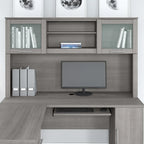 Pensile portaoggetti da scrivania per scrivania a L – 59,09L x 12,50W x 35,69H