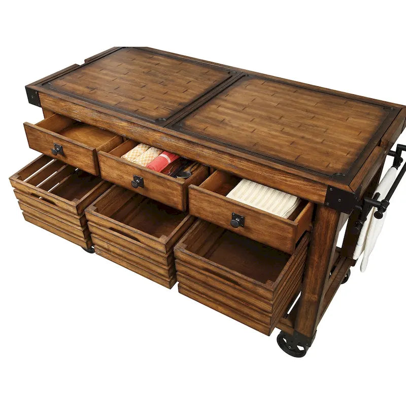 Carrello da Cucina con 3 Cassetti e Cestini Contenitori