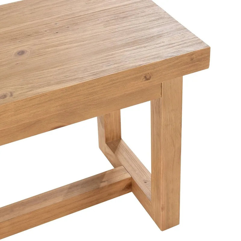 Panca da pranzo in legno massello con finitura naturale