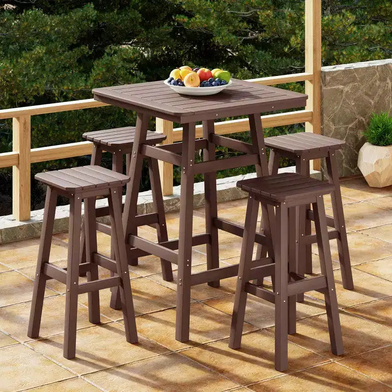 Set da pranzo da bar per esterni WestinTrends Malibu in HDPE per tutte le stagioni (5 pezzi)
