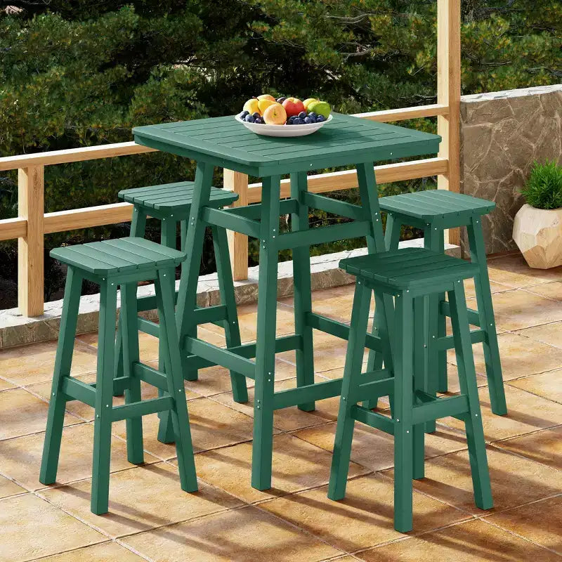 Set da pranzo da bar per esterni WestinTrends Malibu in HDPE per tutte le stagioni (5 pezzi)